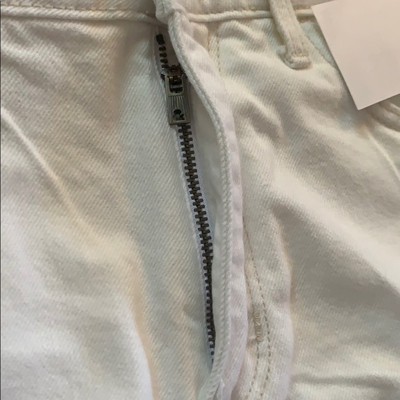 High Waisted White Jean Shorts - Ripped - Picture 7 of 9